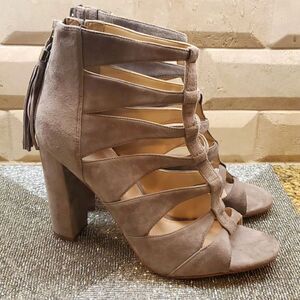 MARC FISHER Suede Caged Sandals - Size 10